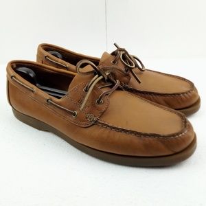 Bass Seafarer Leather Boat Shoes Brown Loafers Men